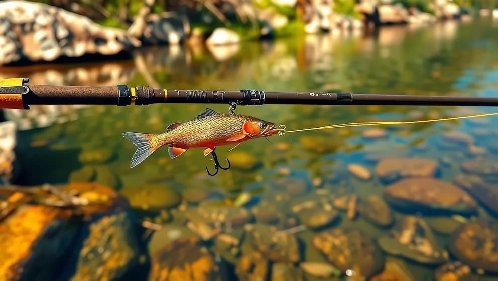 Fiska regnbåge med räka